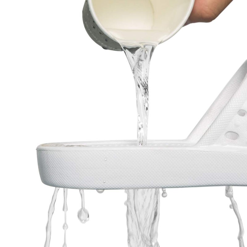 WOTTE Shower Sandals Women Quick Drying Bath Slippers Non Slip Dorm Shoes Size 8 White - Image 4